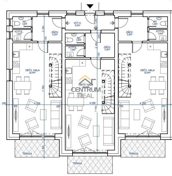 Novostavba - radový rodinný dom s terasou